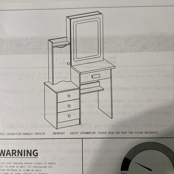 Make up vanity with chair NWT in box-I AM PAYING FOR SHIPPING, PRICE INCLUDES - Picture 8 of 11